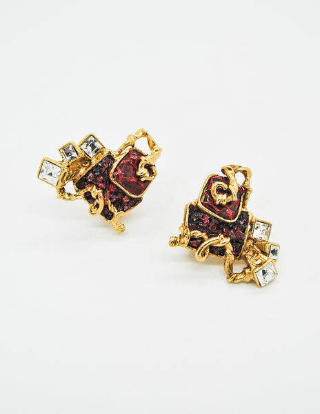Christian Lacroix Vintage Sacred Heart Earrings