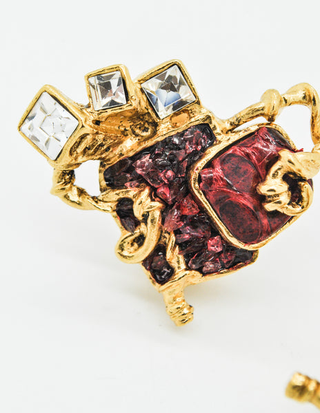 Christian Lacroix Vintage Sacred Heart Earrings