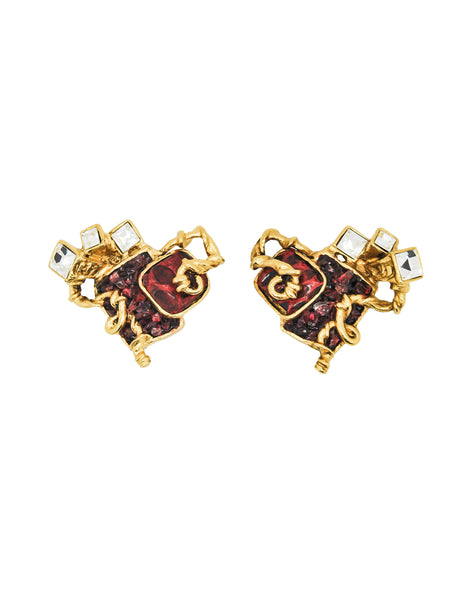 Christian Lacroix Vintage Sacred Heart Earrings