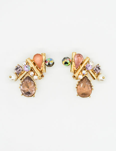 Christian Lacroix Vintage Colorful Multi-Stone Earrings - Amarcord Vintage Fashion
 - 5