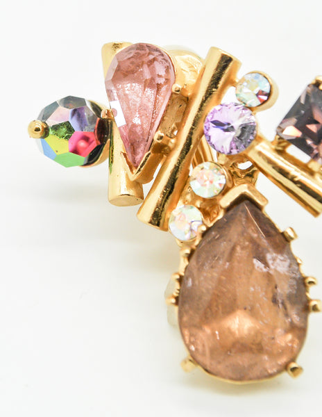 Christian Lacroix Vintage Colorful Multi-Stone Earrings - Amarcord Vintage Fashion
 - 4