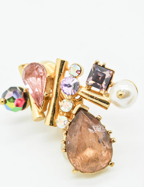 Christian Lacroix Vintage Colorful Multi-Stone Earrings
