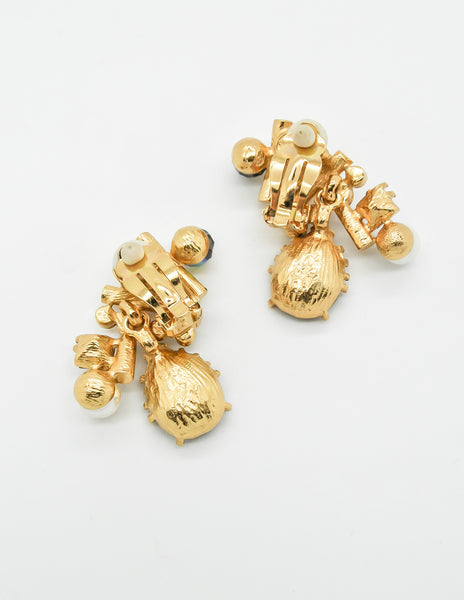 Christian Lacroix Vintage Colorful Multi-Stone Earrings - Amarcord Vintage Fashion
 - 6