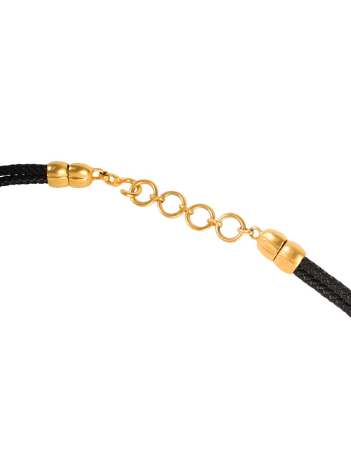 Clara Studio Vintage 1994 Black Leather Rope Belt with Gold  display picture 1
