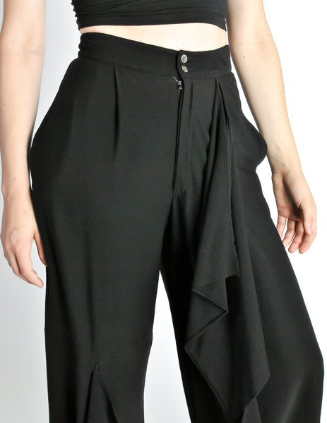 Comme des Garçons Vintage Black Wool Cropped Pants - Amarcord Vintage Fashion
 - 3