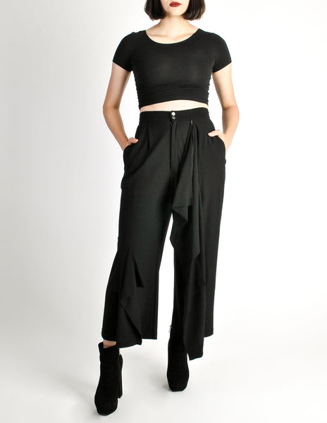 Comme des Garçons Vintage Black Wool Cropped Pants - Amarcord Vintage Fashion
 - 4