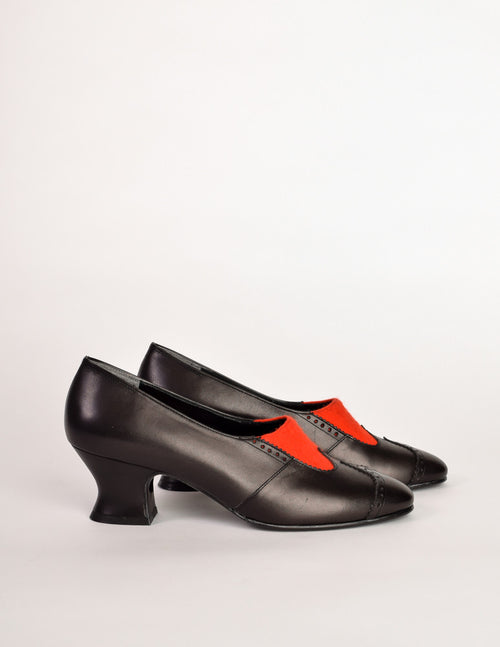 Red buttons shoes shop