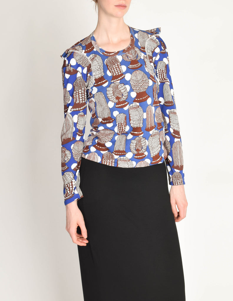 Comme des Garcons Vintage SS 2008 Hair Braid Print Shirt