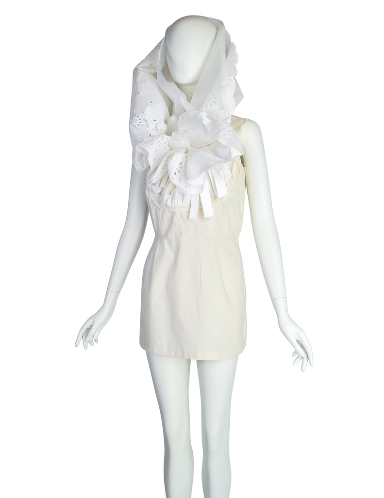Comme des Garcons Vintage SS 2002 White Dramatic Sheer Eyelet