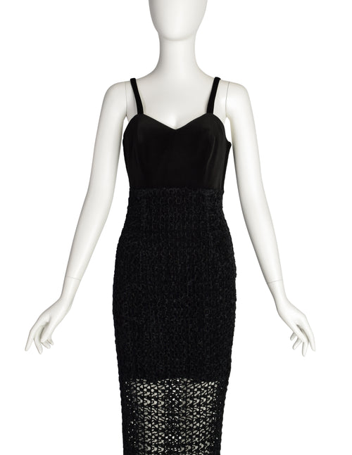Consortium Vintage Black Velvet Chenille Net Fringe Dress – Amarcord  Vintage Fashion