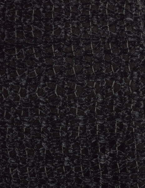 Consortium Vintage Black Velvet Chenille Net Fringe Dress