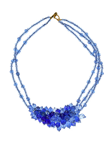 Coppola e Toppo Vintage Frosty Blue Crystal Bead Necklace