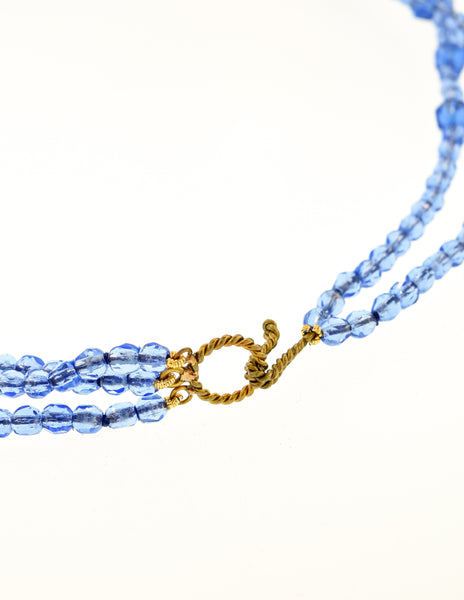 Coppola e Toppo Vintage Frosty Blue Crystal Bead Necklace