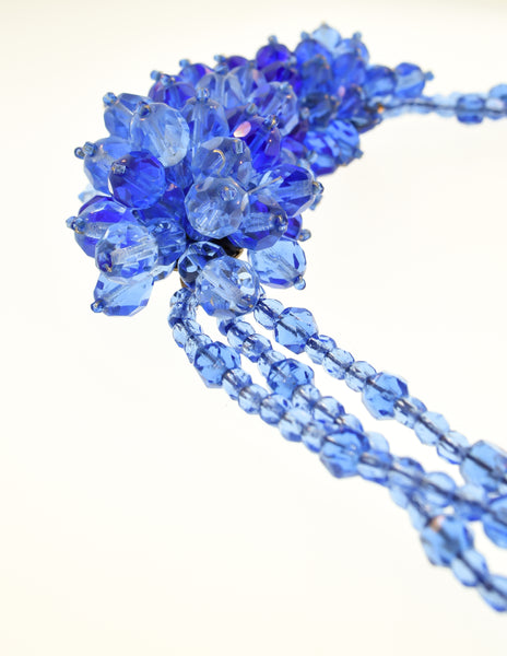 Coppola e Toppo Vintage Frosty Blue Crystal Bead Necklace