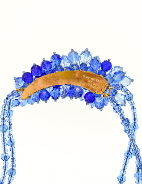 Coppola e Toppo Vintage Frosty Blue Crystal Bead Necklace