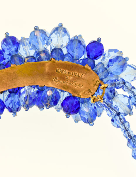 Coppola e Toppo Vintage Frosty Blue Crystal Bead Necklace