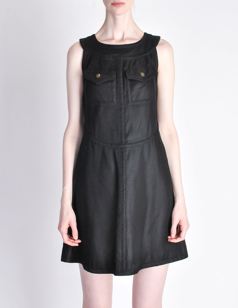 Courregès Vintage Iconic Black Linen Mini Dress – Amarcord Vintage Fashion