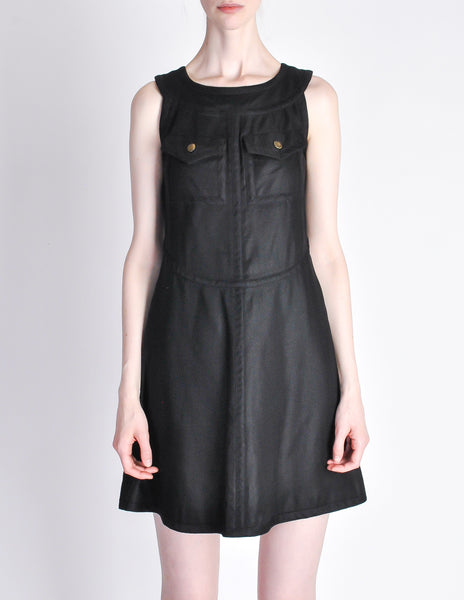 Courregès Vintage Iconic Black Linen Mini Dress - Amarcord Vintage Fashion
 - 5