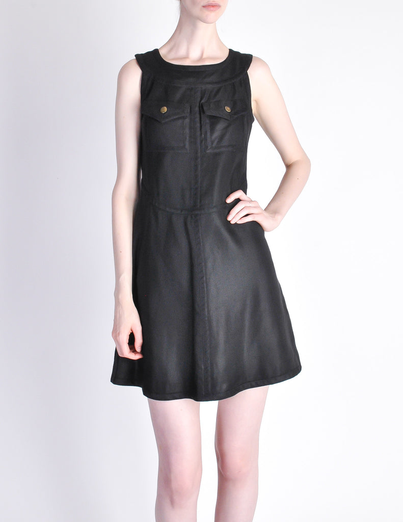 Courregs Vintage Iconic Black Linen Mini Dress Amarcord Vintage Fashion Courregs Vintage Iconic Black Linen Mini Dress Amarcord Vintage Fashion