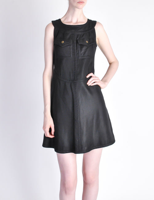 Courregès Vintage Iconic Black Linen Mini Dress – Amarcord Vintage Fashion