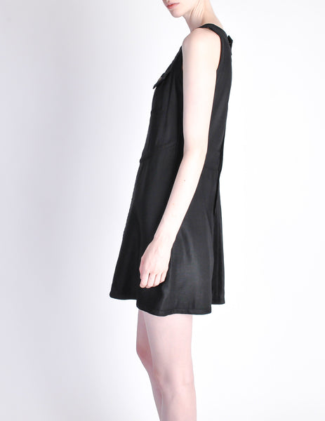Courregès Vintage Iconic Black Linen Mini Dress - Amarcord Vintage Fashion
 - 7