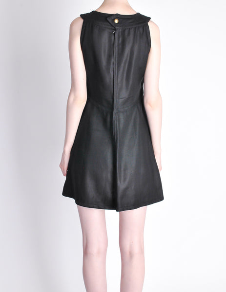 Courregès Vintage Iconic Black Linen Mini Dress - Amarcord Vintage Fashion
 - 8