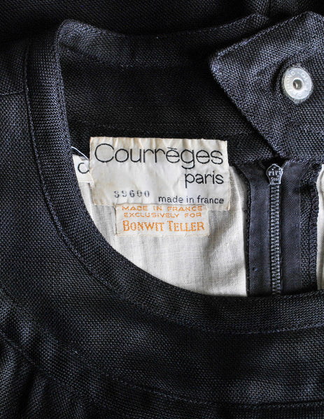 Courregès Vintage Iconic Black Linen Mini Dress - Amarcord Vintage Fashion
 - 10