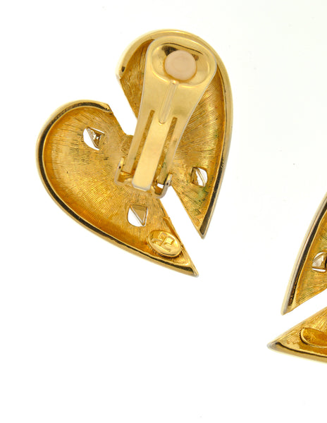 Courrèges Vintage Gold Broken Heart Earrings - Amarcord Vintage Fashion
 - 5