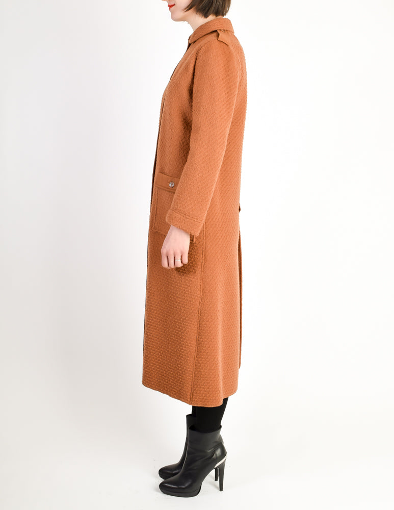 Rust boucle coat hotsell