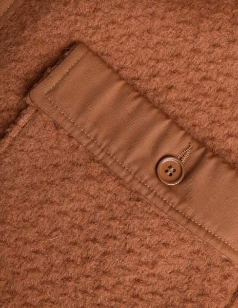 Courreges Vintage Rust Orange Brown Boucle Wool Button Up Coat