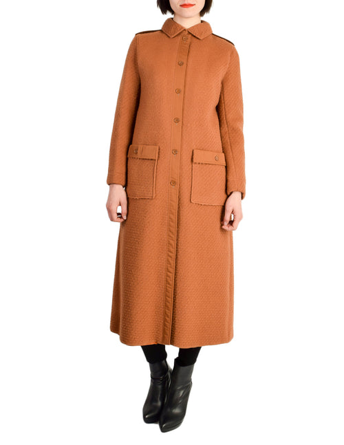 Rust boucle coat on sale