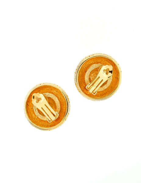 Christian Dior Gold Medallion Earrings - Amarcord Vintage Fashion
 - 4