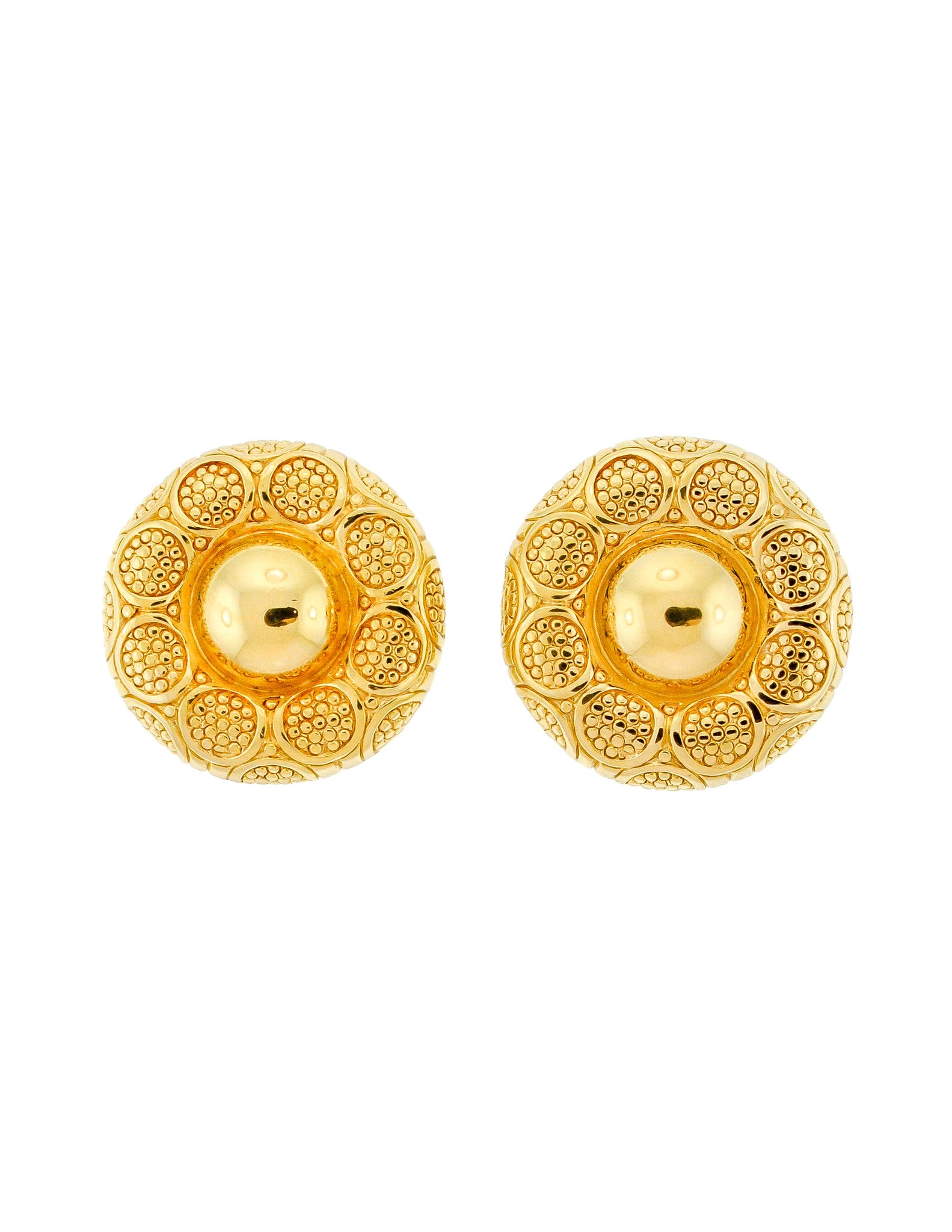 Christian Dior Gold Medallion Earrings - Amarcord Vintage Fashion
 - 1