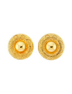 Christian Dior Gold Medallion Earrings - Amarcord Vintage Fashion
 - 1
