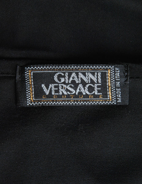 Versace Vintage Sexy Asymmetrical Ruffle Little Black Dress - Amarcord Vintage Fashion
 - 8