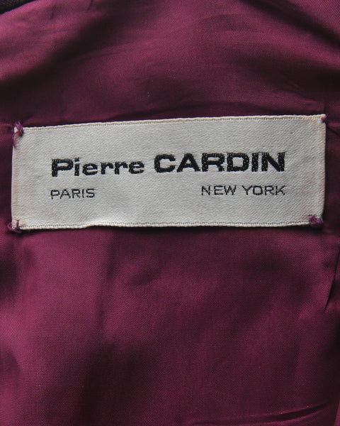 Pierre Cardin Vintage Purple Wool Pleated Dress