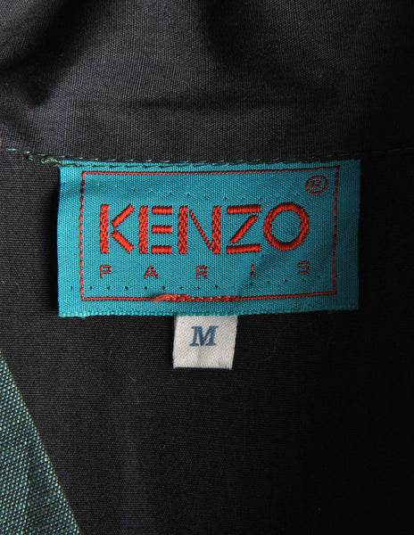 Kenzo Vintage Green Leaf Linen Kimono Dress - Amarcord Vintage Fashion
 - 8