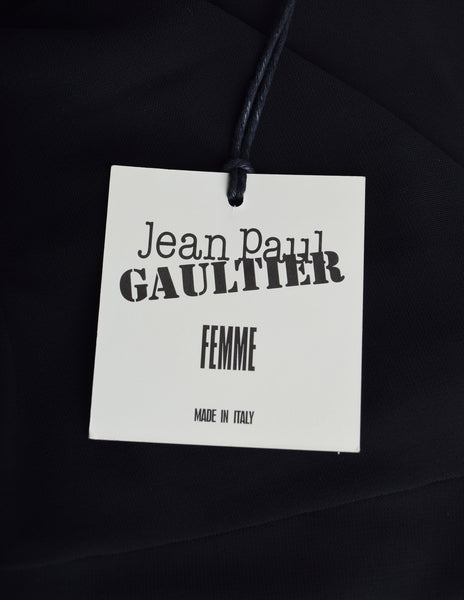 Jean Paul Gaultier Vintage Black Pink 'Bullet Bra' Full Length Maxi Dress