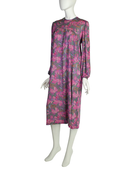 Diane von Furstenberg Vintage Purple Floral Silk Jersey Tent Dress