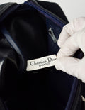 70s Christian Dior Navy Oblique Boston Bag - Lucky Vintage