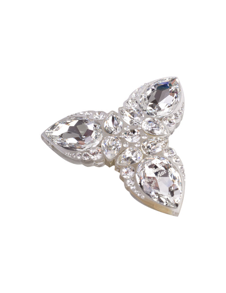 Christian Dior Vintage SS 2004 by John Galliano Clear Crystal Rhinestone Dior Insignia Brooch Pin