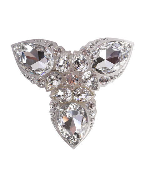 Christian Dior Vintage SS 2004 by John Galliano Clear Crystal Rhinestone Dior Insignia Brooch Pin