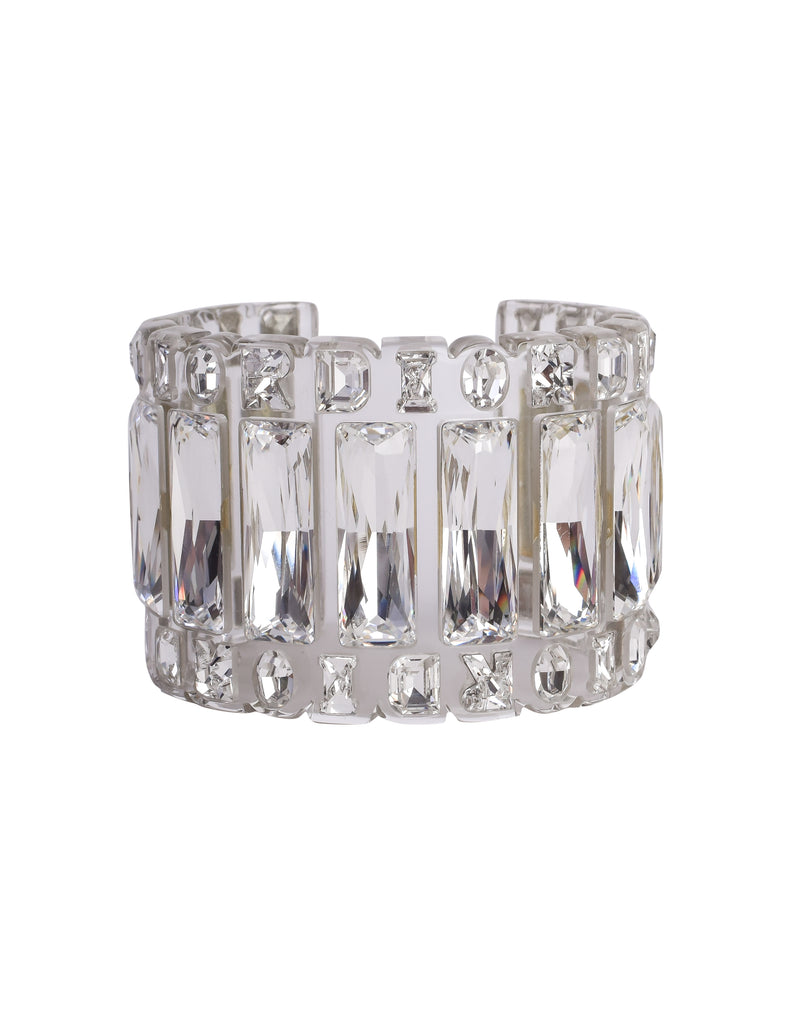 Dior Clear Resin Crystal Cuff Bracelet Dior