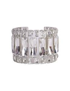 Christian Dior Vintage SS 2004 by John Galliano Clear Crystal Rhinestone Cuff Bracelet