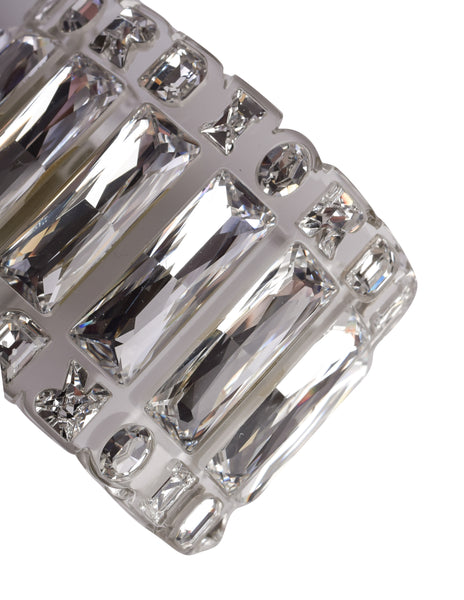 Christian Dior Vintage SS 2004 by John Galliano Clear Crystal Rhinestone Cuff Bracelet