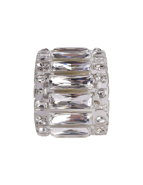 Christian Dior Vintage SS 2004 by John Galliano Clear Crystal Rhinestone Cuff Bracelet