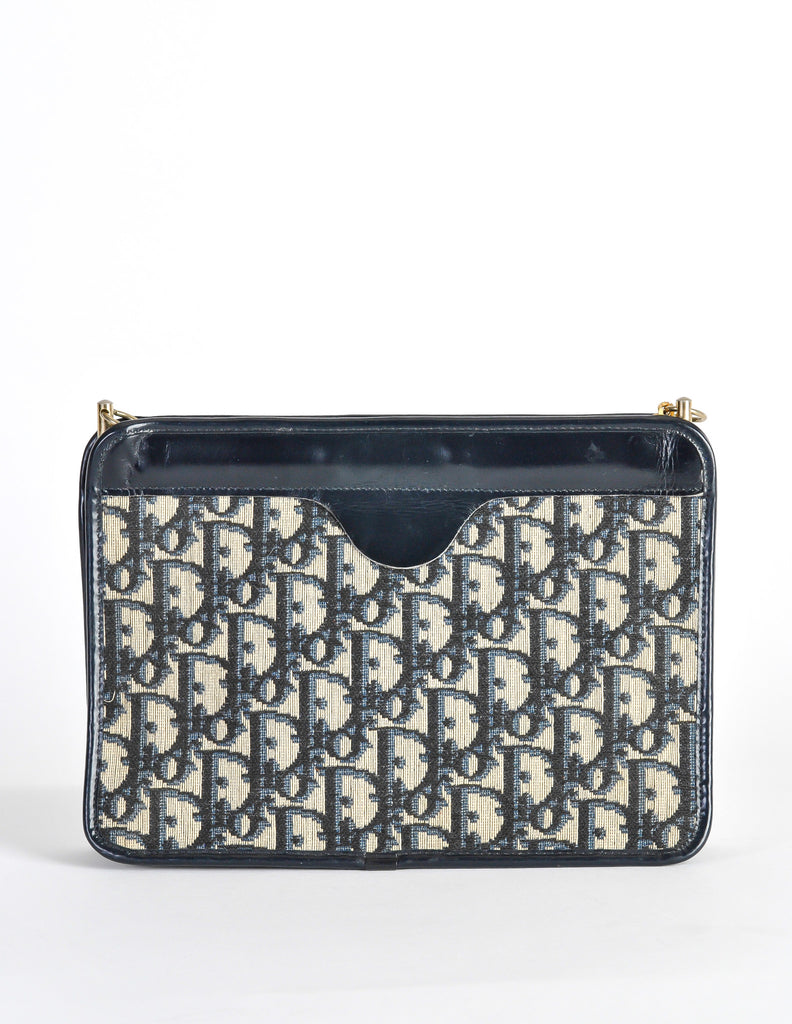 Christian Dior Vintage Navy Blue Monogram Clutch Bag – Amarcord