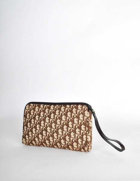 Christian Dior Vintage Brown Monogram Clutch Bag - Amarcord Vintage Fashion
 - 5