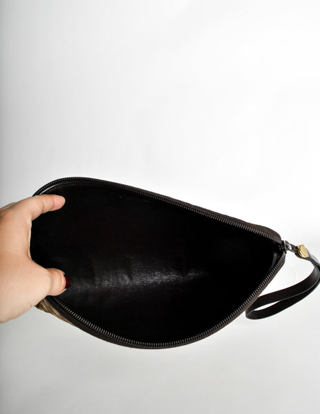 Christian Dior Vintage Brown Monogram Clutch Bag - Amarcord Vintage Fashion
 - 6