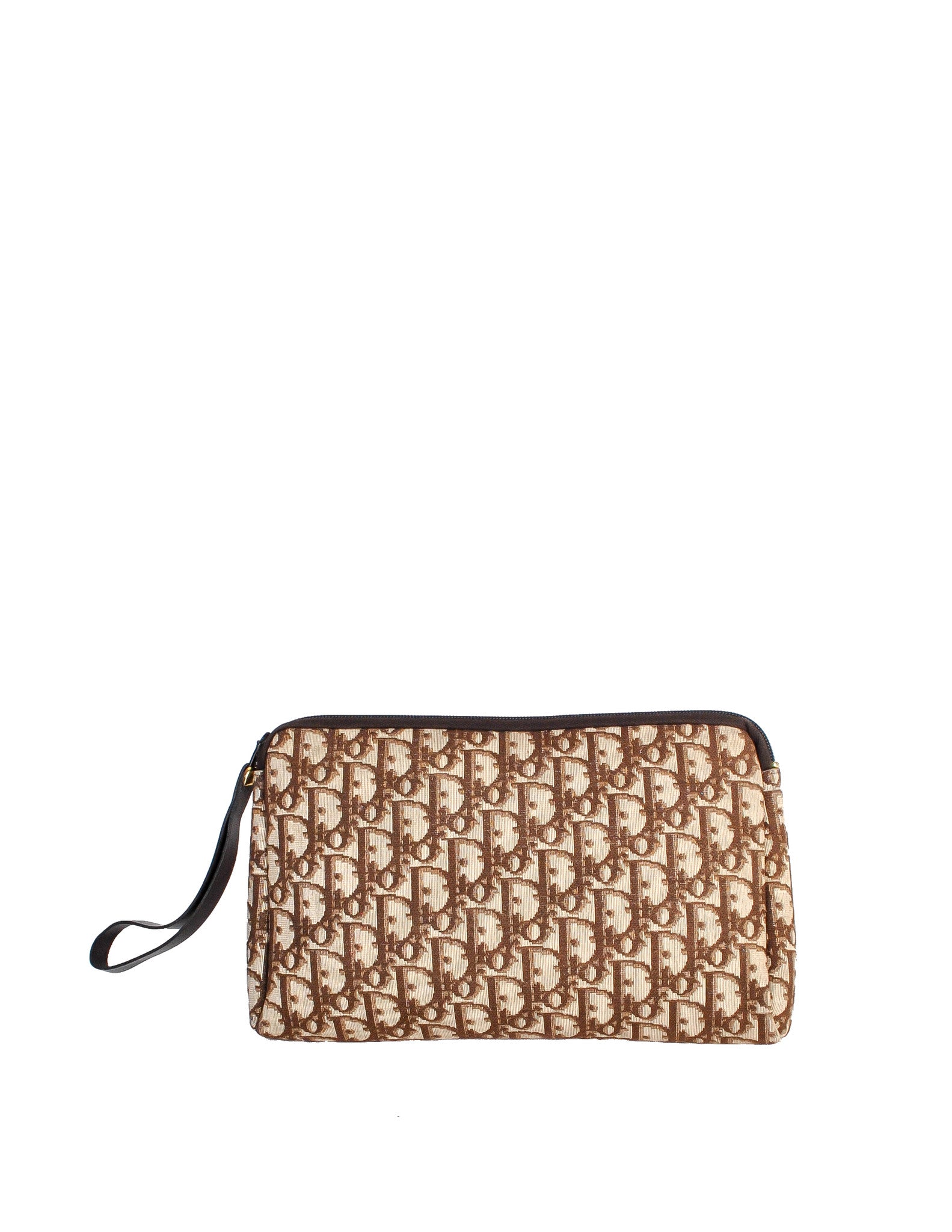 Christian Dior Vintage Brown Monogram Clutch Bag - Amarcord Vintage Fashion
 - 1
